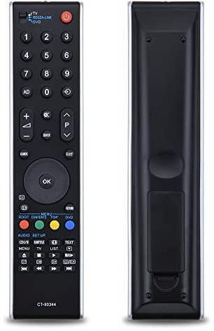 TCNOUMT CT-90344 Télécommande compatible avec Toshiba regza TV 32MV732 32RV733 32RV733D 32RV733FC 32RV734 32XV733 37MV732 37RV733 37XV733 40RV733 40RV733F 40RV73. 4F