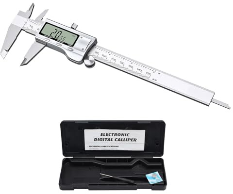 H35C Digitaler Messschieber aus Edelstahl mit LCD-Display, Messbereich 0–150mm / 0–6 Zoll – Präzise Schieblehre für Innen-, Außen- und Tiefenmessung in Haushalt und Industrie