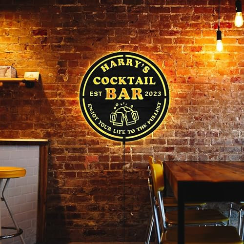 Personalisiertes LED Bar Schild - Individuelles Beleuchtetes Metall Neon Schild Für Home Bar