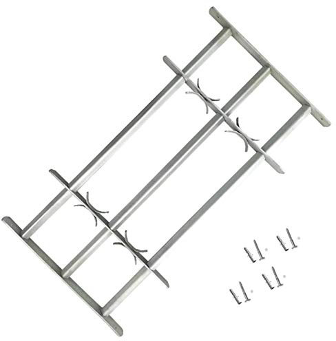Vopese Fenstergitter Verstellba Ausziehbar Gitter zur Einbruchsicherung Fenstergitter Sicherheitsschrauben Einbruchschutz Gitter mit 3 Querstäben 1000-1500 mm