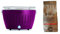 LotusGrill - Barbecue Portatile a Carbone - Standard LG G34 - con cavo di alimentazione USB, 35 x 23,4 cm, Viola + 2 Kg Carbone naturale Antiche Carbonaie, 100% legno di leccio italiano artigianale