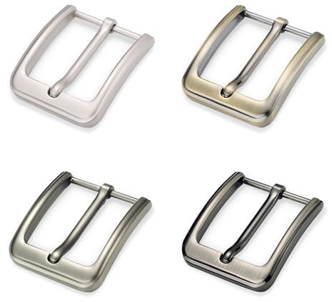 4 Stück Gürtelschnalle Herren, gürtelschnalle 40mm edelstahl, gürtelschnallen für herren, gürtelschnallen, Einzackige Quadratische Ersatzschnalle aus Zinklegierung(Classic Silber/Bronze/Grau/Dunkel)