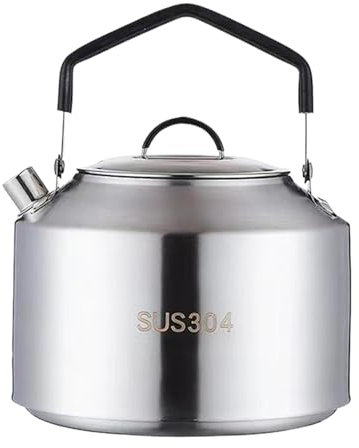 Camping Kettle - Stainless Steel Teapot, Outdoor Campfire Kettle | Fast Boiling Teapot, Portable Compact Camping Kettle, Bonfire Hiking Backpacking Kitchen Camping