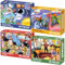 QUOKKA Jigsaw Puzzles For 3 4 Year Olds - 4x60 Jigsaws for Children Age 5 6 7 - Vertical Puzzle Toy With Dino Space Firefighters - Gift Educational Game for Boys & Girls 5-8 yo
