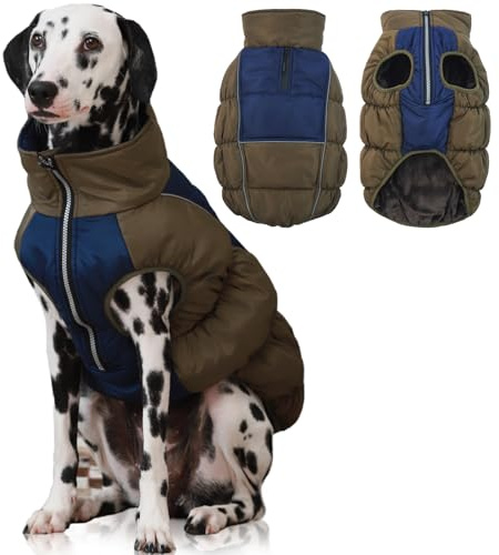 IECOii Winterjacken & Wintermäntel Für Hunde,Hunde Wintermantel,Hundemantel Winter Warm, Hundejacke Winterweste Jacken Hundemantel Hundepullover,Hundejacken Winter Winddicht Wasserdicht,Grün,2XL