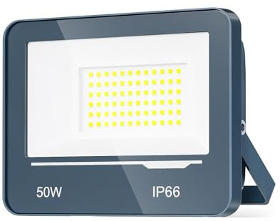 TOPAUBUB Spot LED Extérieur 50W Blanc Froid - 5000LM 6500K IP66 Projecteur LED Extérieur Etanche Lampe Phare Halogene Exterieur Jardin Terrasse(1 Pièce)