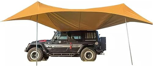 BTURYT Sonnensegel Wohnwagen Wohnmobil Markise, Sonnenschutz, Tragbare Auto Markise, Camping-Plane mit Verstellbaren Planenstangen und Saugnapf für SUV/LKW/Van