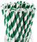 Pailles de Papier Rayées Vert Foncé -100 unités Haute Qualité Biodégradables 6x197mm Paille Carton -Idéales pour Noël Fêtes Anniversaires Mariages