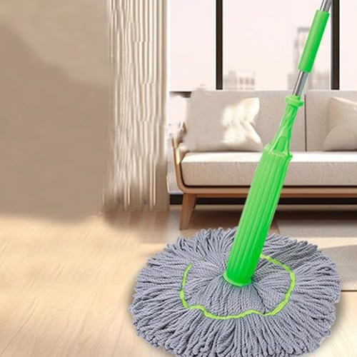 2 in 1 Dehydrated Mop, 360 Degree Spin Round Wall Cleaning Mop, Self Wringing Mop, Wet Dry Microfiber Mop Spin Mop, Twist Mops for Floor Cleaning, for Commercial Household Clean Hardwood,Tile