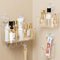 Luxear 3Pack Shower Caddy Suction Clear No Drilling Shelf Holder Organiser Heavy Duty with Hooks for Bathroom Storage Accessories Kitchen Rack