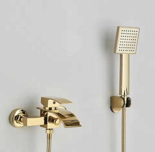 Robinet mitigeur de salle de bain pour baignoire, couleur dorée