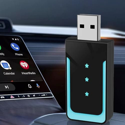 LYEAA Wireless for Android Auto Adapter 2 en 1 convertidor Bluetooth Plug&Play Adaptador for Android Auto Inalambrico Apto para automóvil con Carplay/AA con Cable