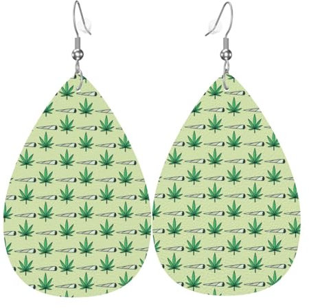 Hieuaoz Käse-Leder-Ohrringe für Damen, doppelseitige Ohrringe, leichte Tropfenform, Modeschmuck, Einheitsgröße, Polyurethan