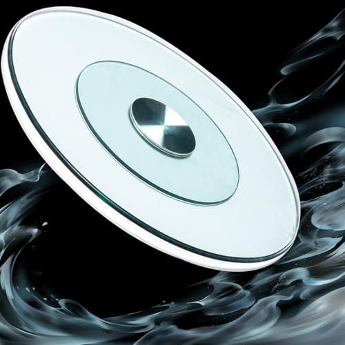 YCBTPS 360° Lazy Susan Gehärtetes Glas Drehplatte 70cm/80cm/90cm/100cm Speiseteller Für Tischplatte, Großes Rund Serviertablett, Transparent(80cm(31inch))