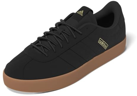 Adidas Men's Vl Court 3.0 Sneaker, Black/Gold Metallic/Gum, 10.5 UK