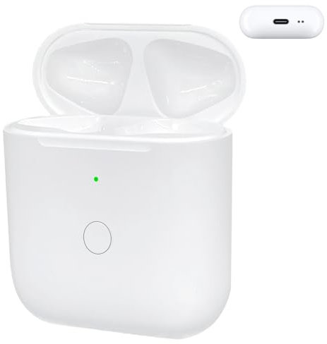 Custodia di ricarica per AirPods, porta di ricarica wireless USB-C per AirPods di 1 e 2 generazione, custodia di ricarica di ricambio con pulsante di sincronizzazione di accoppiamento