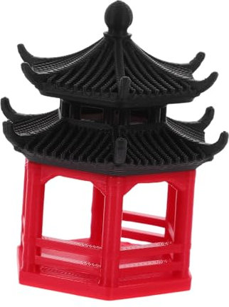 Alipis Landschaft Fisch Tank Berg Hexagon Pavilion Figurine Japanischen für Aquarium