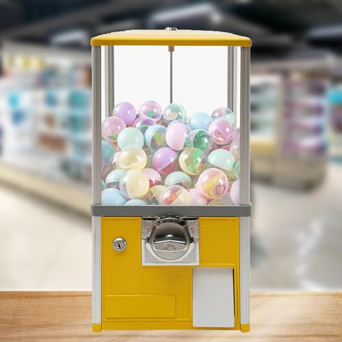 Distributeur automatique commercial, machine à boules de gomme transparentes, distributeur de bonbons, machine à capsules automatique pour magasins de détail, pour la maison, magasin de jeux(Yellow,10