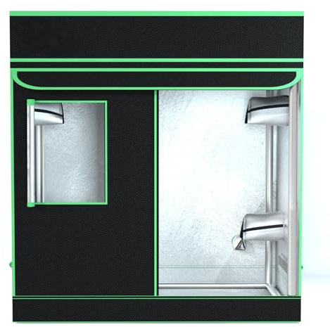 GROWSTERS Growzelt 120x120x200cm, Indoor Grow Tent Reflektierendes Mylar für Hydrokultur, Anbausystem, herausnehmbarer Boden, Homegrowing, Zuchtschrank, Mini-Gewächshaus