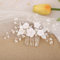 WUSJCOF Haarschmuck Hochzeit Haarkamm Silber Braut Haarschmuck Perlen Blumen Haarschmuck Kommunion Mädchen Kopfschmuck für Frauen