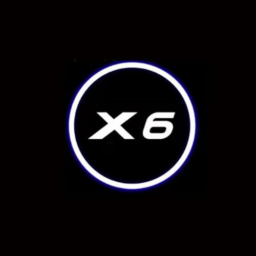MKNHCGSZ Luce di Benvenuto della Porta del LED Decora per BMW X6, Luci Proiettore Porta di Logo 2PCS Illuminazione Sottoscocca Ingresso Lampada Emblema,E