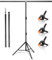 CROWNSHOP T-Shape Backdrop Stand Kit 2x1.5m/6.5 X 5ft Portable Background Stand Height Adjustable Photography Backdrop Stand with 3 Clip Clamps for Photo Video Studio