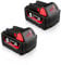 2Packs M-18 18V 5.0Ah Replacement for Milwaukee 18V Battery Compatible with Milwaukee 48-11-1820 48-11-1840 48-11-1850 48-59-1812 48-59-1802 Cordless Power Tools