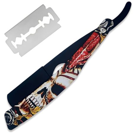 Rasoir à Barbe Coupe choux, Rasoir de Barbier avec Lames de Rasoir, Rasoir Homme Manuel avec Coupe Choux Barbe à Lame Interchangeable,Rasoir à Barbe Coupe choux