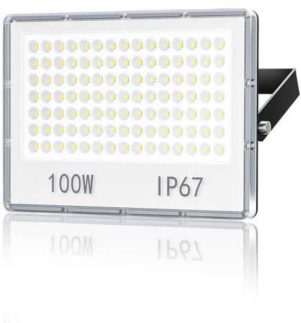 TOPAUBUB LED Strahler Außen 100W - 10000LM 6500K LED Fluter Außen Scheinwerfer Kaltweiß 1 Stücke IP67 Aussenstrahler Wasserdicht für Garten/Hof/Außenbereich