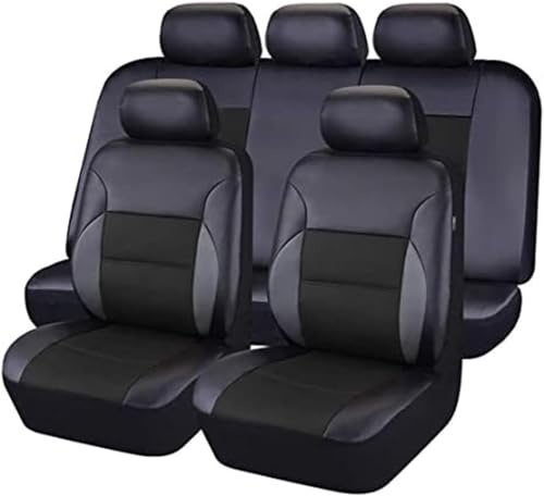 WRNHZNEW Auto Sitzbezüge für Nissan Juke F16 F15 2010-2025, Leder Sitzschoner Vorne Hinten Sitzbezügesets Allwetter Atmungsaktiv Wasserdicht rutschfest Autositzbezüge Sitzkissenschutz,Black