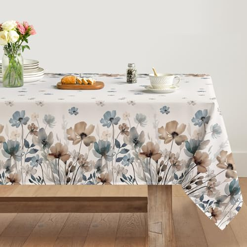Artoid Mode Wilde Tuschemalerei Blumen Blätter Frühling Tischdecke 140x180 cm, Küche Tisch Dekoration Drinnen Urlaub Party Dekor