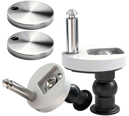 2PCS Quick Release Toilet Seat Fixings, Universal Toilet Seat Hinge Fittings, Top Fixing Toilet Seat and Fixtures with Expansion Screws, Toilet Seat Replacement Fixing Kit for WC Blind Holes