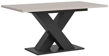 xonox.home – Esstisch Motion 150-190x76x90 cm in Kaschmir und Grau Nachbildung – Ausziehbarer Tisch mit X-Fußgestell – klassisch & hochwertig – EIN Flexibler Esstisch für gemütliche Stunden zu Hause