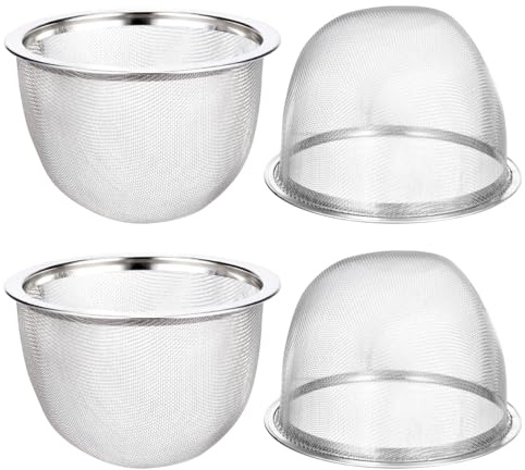 HEMOTON Fine Mesh Stainless Steel Tea Infuser 4Pcs 8.5cm | Basket Smooth Polishing for Tea Steeping and Teapot Filter Replacement