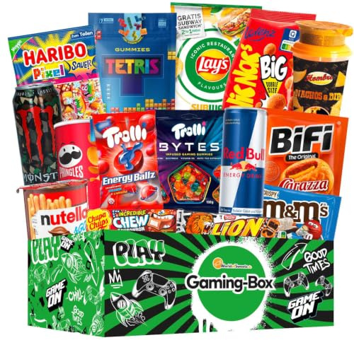 World of Sweets Gaming-Box – Süßigkeiten-Mix für lange Gaming-Sessions – Snackbox zum Zocken, Teilen und Verschenken