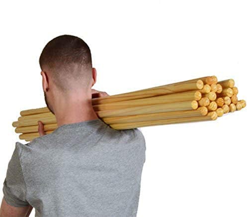 25 x KAWANYO Holzrundstab 100 cm Holzstäbe Holzstab Turnstab Gymnastikstab