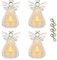 sziqiqi 6 Stück zum Aufhängen Glas Kerzenhalter Engel Kerzenleuchter mit LEDTeelicht Kerze innen weihgabe Dekoration für Hochzeit Party Restaurant Hotel Garten Dekoration 6cm×9cm2.36×3.54 3 Pcs +