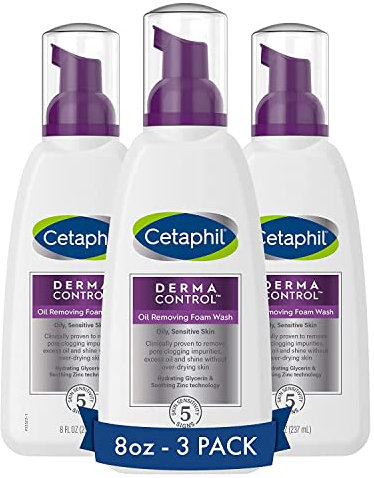 Cetaphil Pro Oil Removing Foam Wash, 8 Fluid Ounce (Pack of 3)