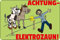 Blechschild 20x30cm gewölbt Achtung Elektrozaun Pferd Weide Pferde Stall Schild