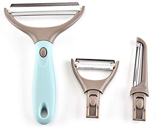 Upgraded Magic Trio Peeler Set Julienne Vegetable Peeler Stainless Steel Cabbage Carrot Potato Peelers Veggie and Fruit Peeler for Kitchen Set of 3