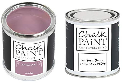 CHALK PAINT EVERYTHING Lilla & FINITURA - Kit Pronto Vernicia e Proteggi (250 ml + 250 ml)