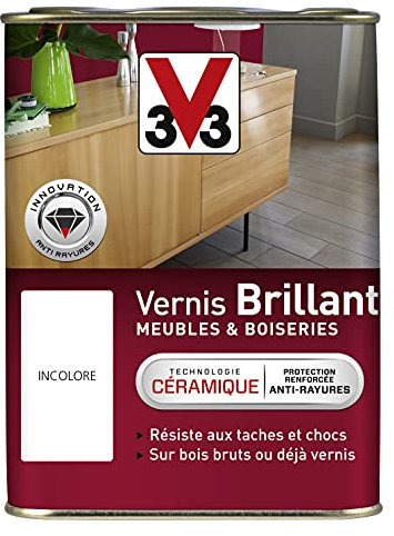 V33 Vernis intérieur Brillant meubles & boiseries, Incolore 2,5L