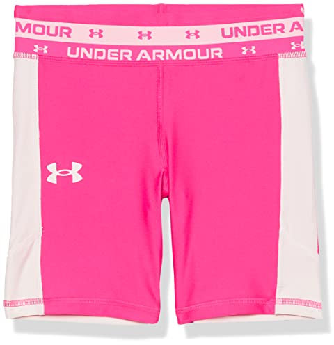 Under Armour Kids Girls' HeatGear Armour Bike Shorts, Meteor Pink, MD (10-12 Big Kids)
