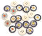 SiAura Material - 100 Stück Runde Holzknöpfe Scrapbooking Gänseblümchen 18 mm, zufällig gemischt, 4 Löcher I Zum Nähen, Basteln und Dekorieren