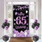 65. Geburtstag Frau Deko, 65 Geburtstagsbanner, Banner 65 Geburtstag Frauenund Männer, Lila Dekoration Banner Hintergrund, Extra Große Geburtstags 65 Schild Poster zum Geburtstagsfeier Deko