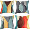 ETOLISHOP Kissenbezüge 40 x 40 4er Set Bunte Kissen Baumwoll Leinen Kunst Kissenbezug Gelbes Wohnzimmer Sofa Blau Kissen 16 x 16 Zoll