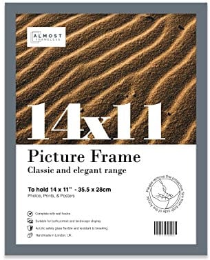 14x11 Inch Grey Photo Frame Wall Mountable Picture Frame Standard Photograph Size, 14 X 11 (36 X 28cm)