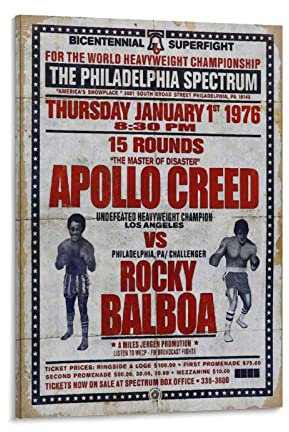 Rocky Balboa Vs Apollo, motivierendes Vintage-Poster, Drucke auf Leinwand, Wanddekoration, Bilddruck, modernes Familien-Schlafzimmer, Dekoration, Poster, 20 x 30 cm