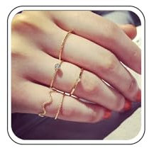 TseenYi Vintage Gold Knöchel Ringe Set Kristalle Gewelltes Gewinde Knöchel Ring Stapelbar Ringe Set Für Frauen Schmuck Für Frauen Und Mädchen (5 Stück)