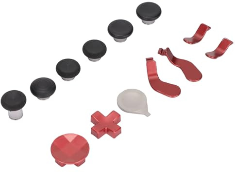 -Kit für One Controller-Zubehör, 13-in-1-Ersatz-Metall-Reparaturwerkzeug-Kit, 6 Metall-Mod-Swap-Daumen-Joysticks, 4 Rote Paddel, 2 Rote D-Pads, 1 Silbernes Werkzeug
